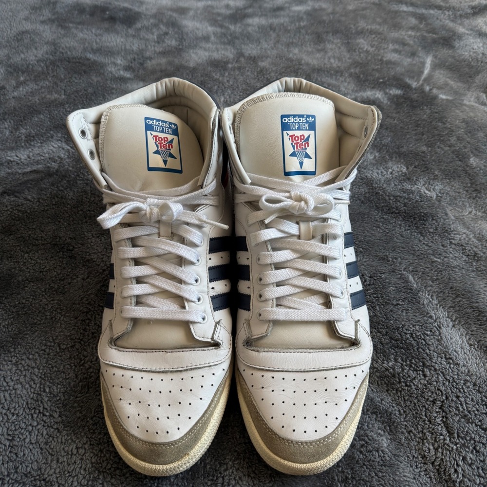 Adidas Originals Top Ten Hi D65161 White Navy Red Men's Size 13 Sneakers